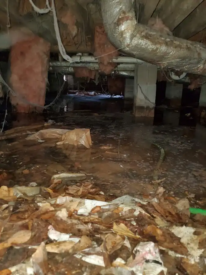 Crawl space flood assessment for Commercial Water Damage Restoration in Attalla