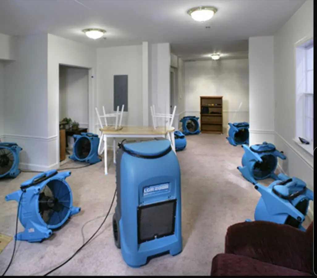 Air movers and dehumidifier setup for Water Extraction & Removal in Attalla